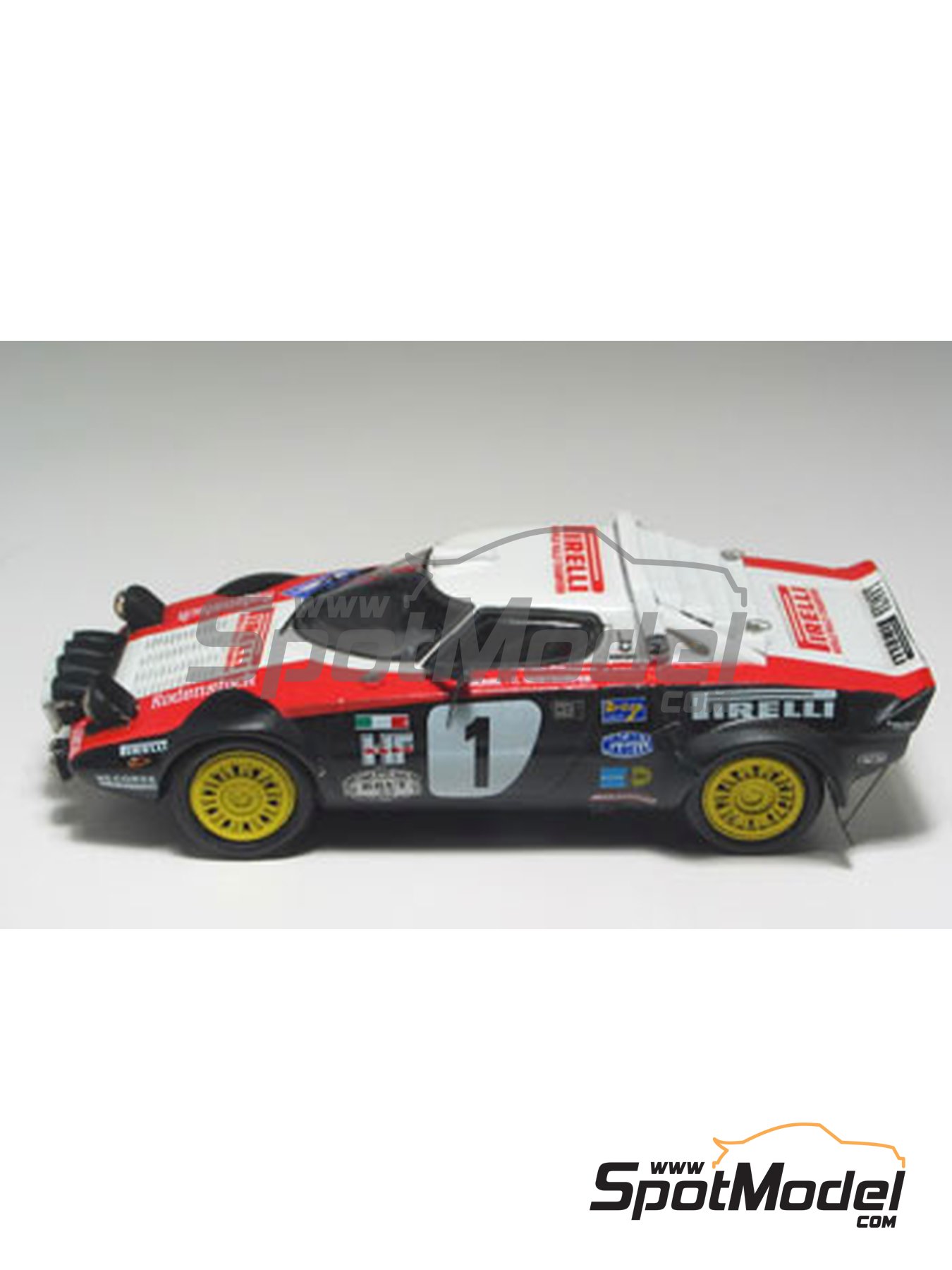 Lancia Stratos HF sponsored by Pirelli - AvD/STH Hunsrück Rallye, Sachs  Winter Rally, ADAC-Bayerwald Rally 1978. Car scale model kit in 1/43 scale  man